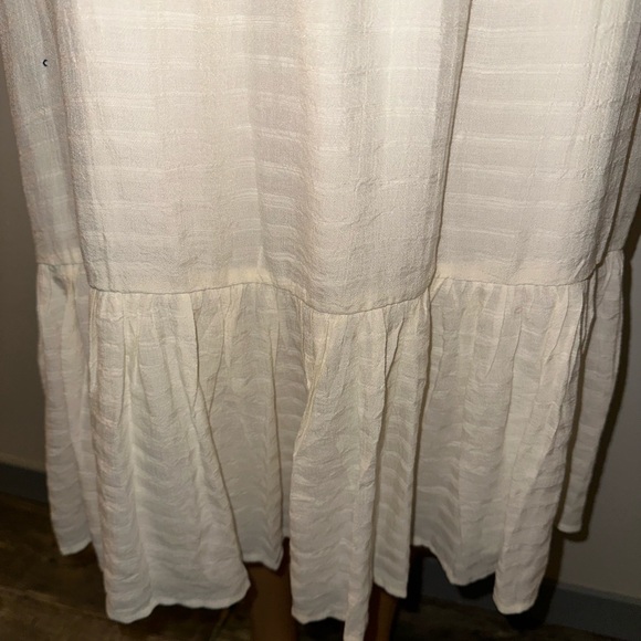 NWT Lulus Cream Color Short Sleeve Prairie Style Dress, Size XL - Picture 7 of 11